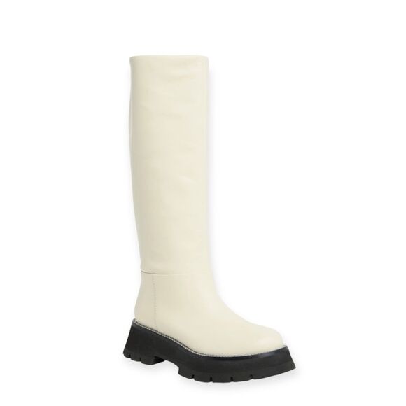3.1 Phillip Lim Kate Lug Sole Knee High Boots, Bone/Black, New, Size 38.5 - Picture 6 of 13